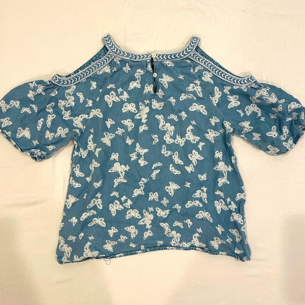 Cold shoulder butterfly blouse
